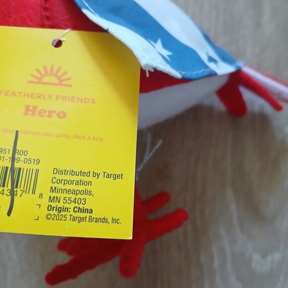 Target Featherly Friends Red Blue Patriotic Plush Bird Toy "Hero" Sun Squad - Picture 6 of 10